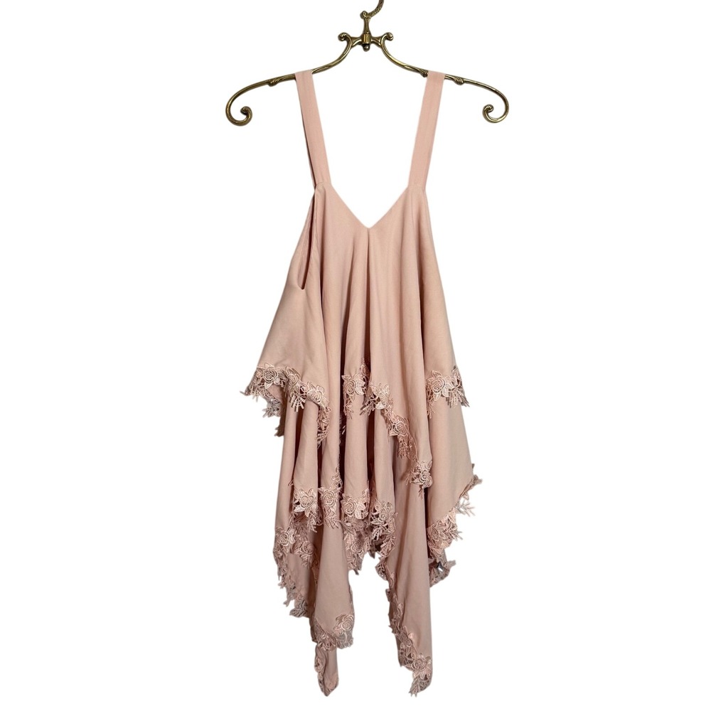 Love Sam Pink Lace Trim Asymmetrical Hem Cami Top XL